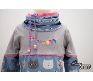 Stickdatei - Wimpelkette mit Vogel Fransenappli